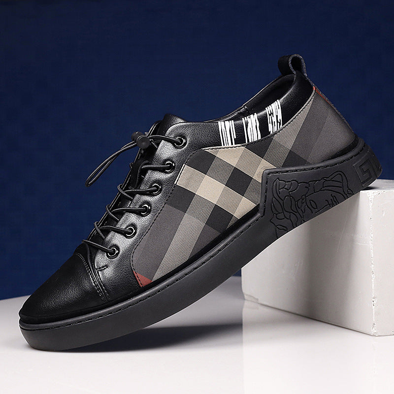 Breathable Check Cloth Board Shoes Youth Casual Shoes Men