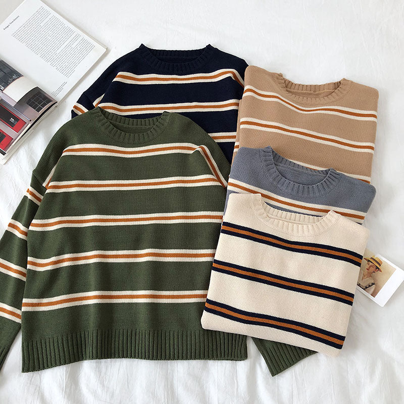 New Korean Retro College Style Loose All-match Sweater