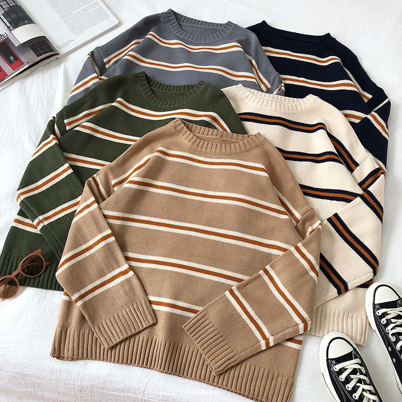 New Korean Retro College Style Loose All-match Sweater