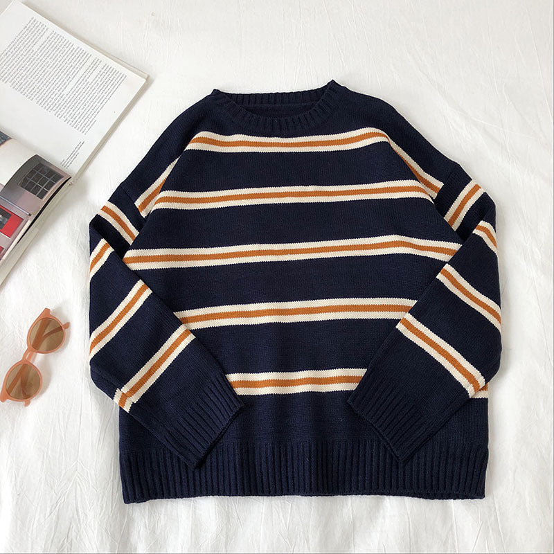 New Korean Retro College Style Loose All-match Sweater